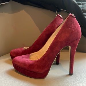 Michael Kors Red / Burgandy Suede Heels